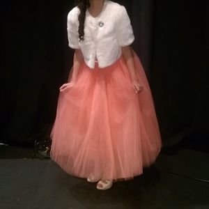 Coral Tulle Skirt