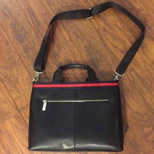 Black Leather Messenger Bag