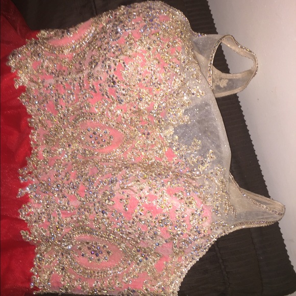 BEAUTIFUL PLUS SIZE RED PEOM DRESS! - Picture 3 of 4