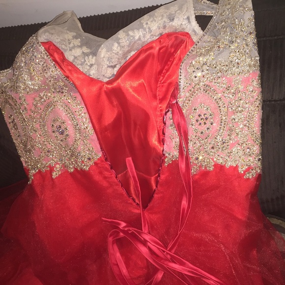 BEAUTIFUL PLUS SIZE RED PEOM DRESS! - Picture 4 of 4