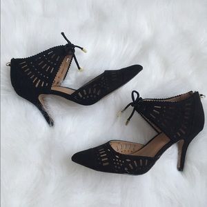 Suede Cutout Heels