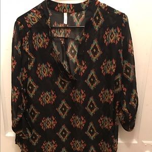 Aztec sheer blouse