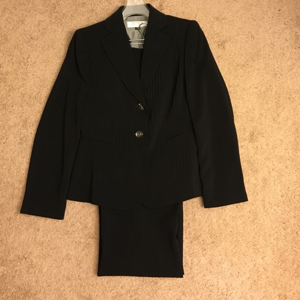 Pinstripe black suit