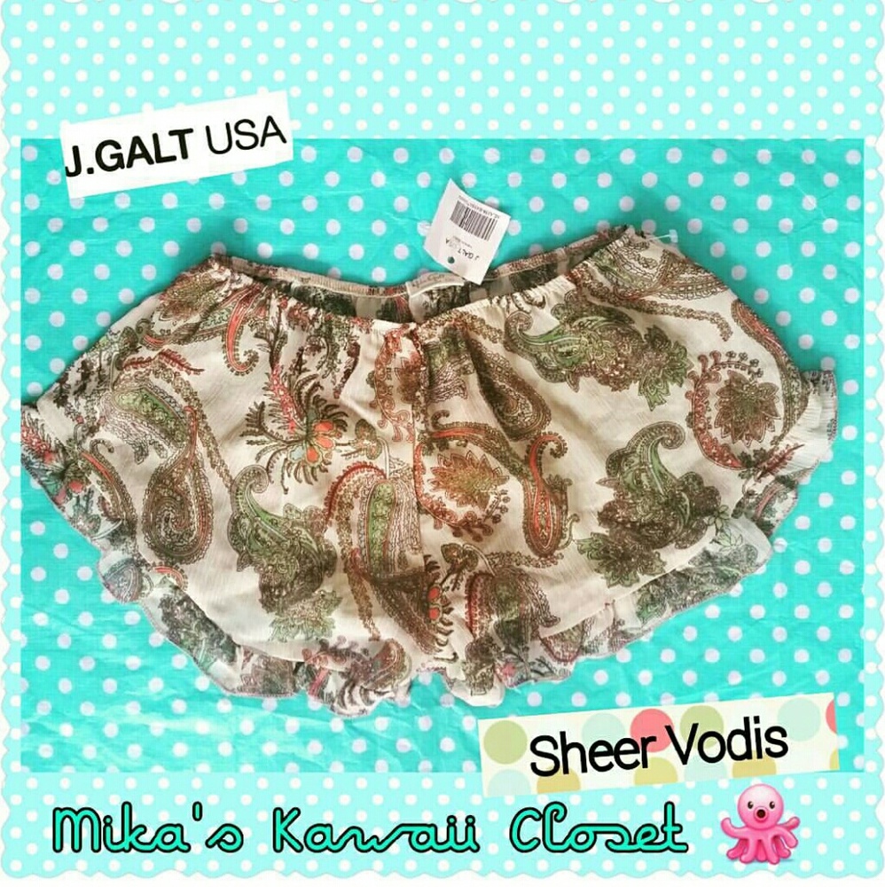 J.GALT/Brandy Melville Paisley Sheer Vodi Shorts