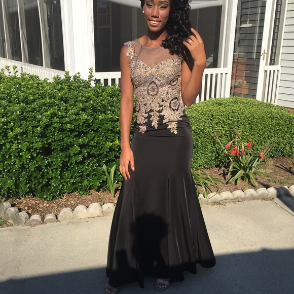 Black and Gold Prom Dress - Picture 2 of 2