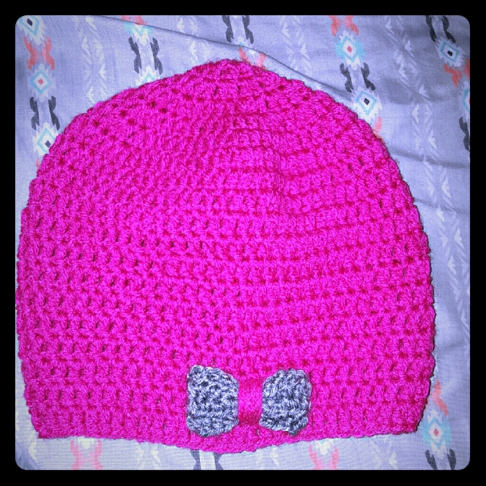 Handmade Crochet Messy Bun Beanie