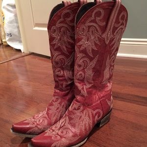 Lane red cowboy boots ladies size 10