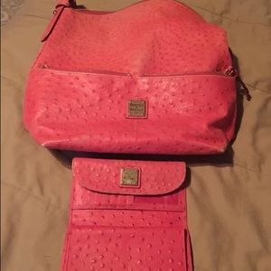 Dooney &Bourke ostrich pink with matching wallet