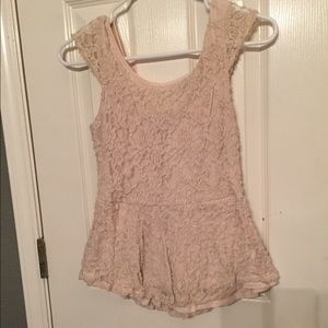 Beige peplum tank top