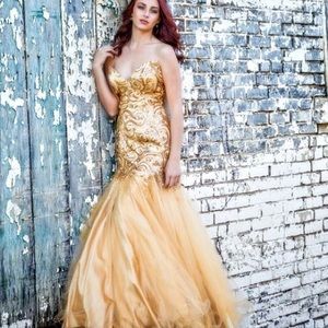 Gold pageant dress