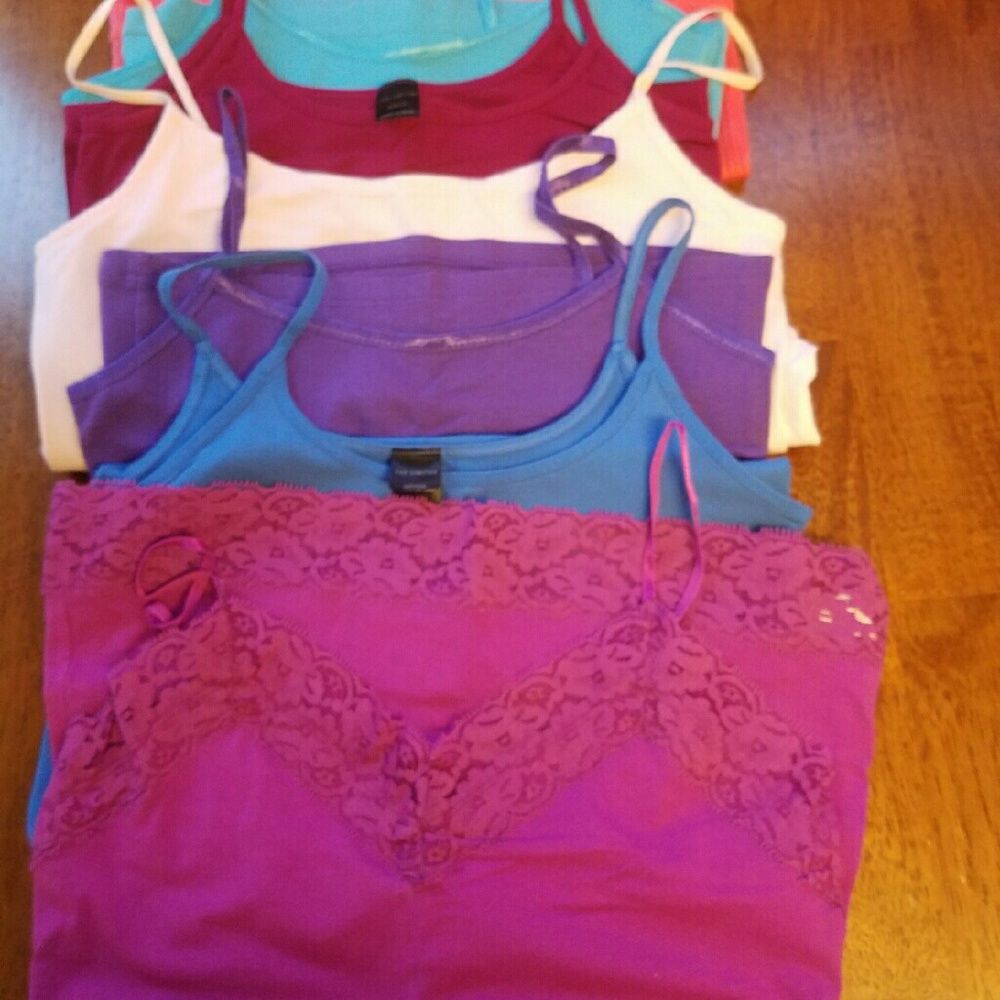 Lot of multi colored tank tops