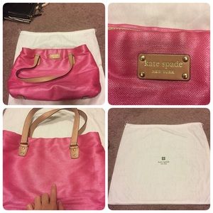 Pink Kate Spade Shoulder bag w beige color straps