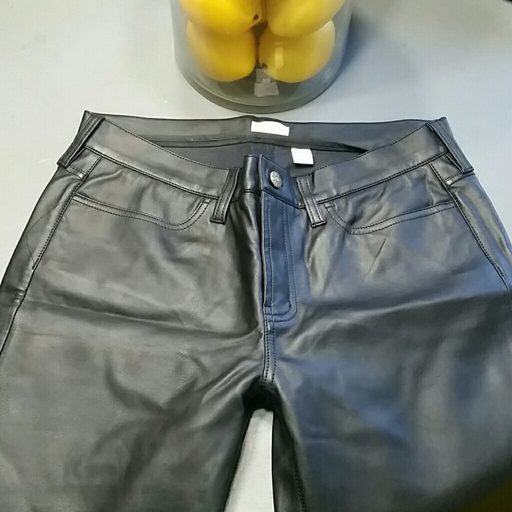 Black leather like pants