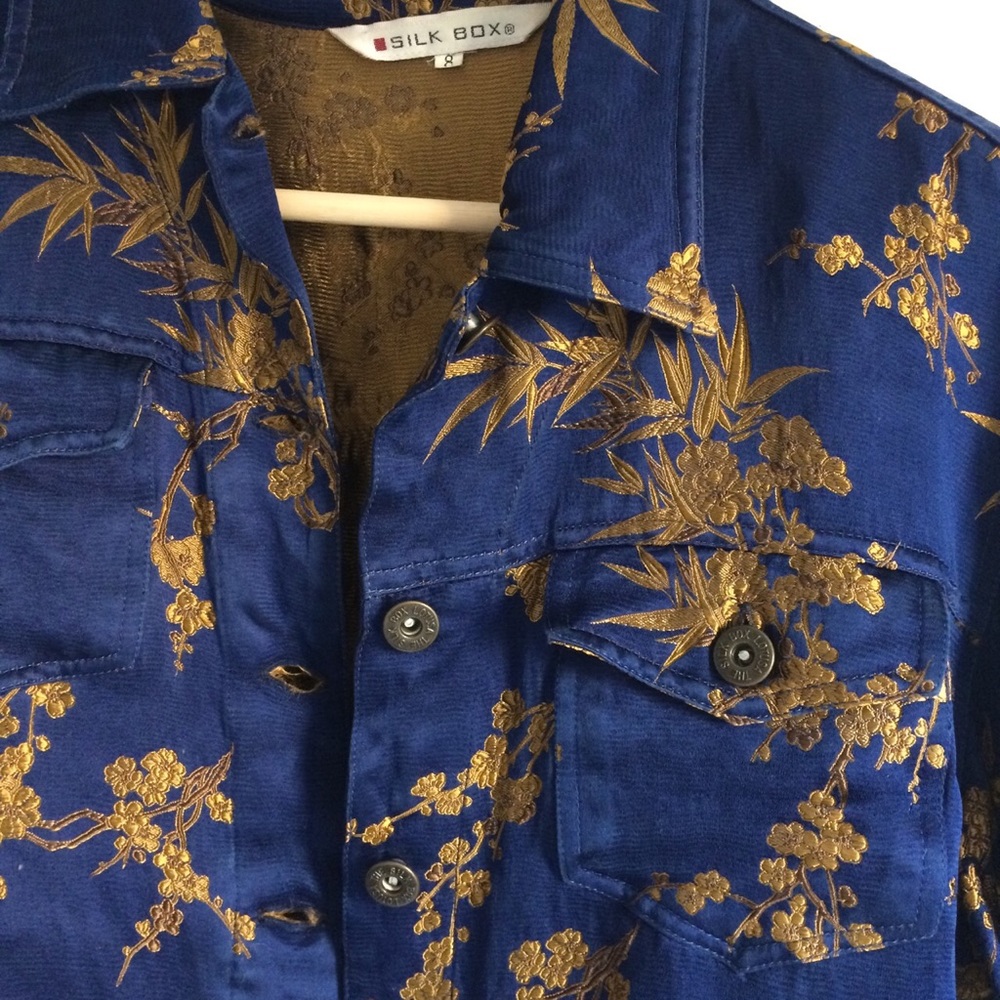 SILK cherry blossom PRINT JACKET