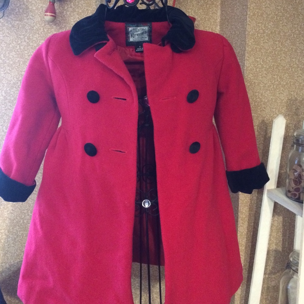 Rothschild red wool long jacket size 4