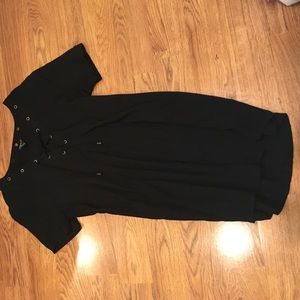 Black lace up dress