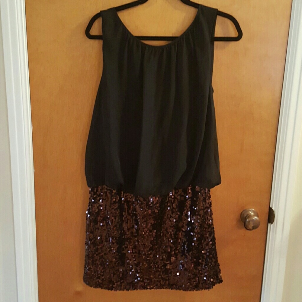 Black and Copper cocktail dress