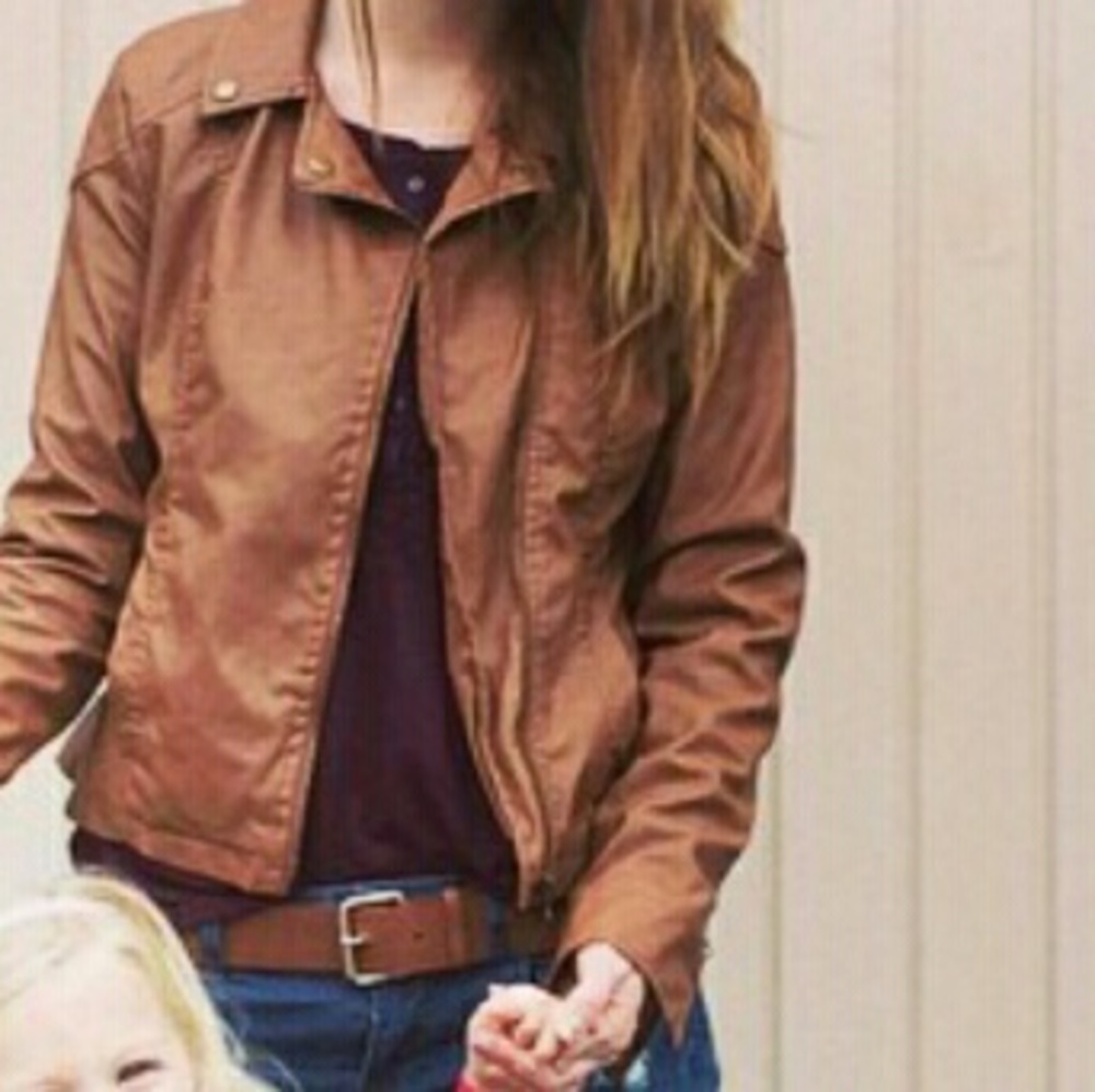 Brown leather jacket