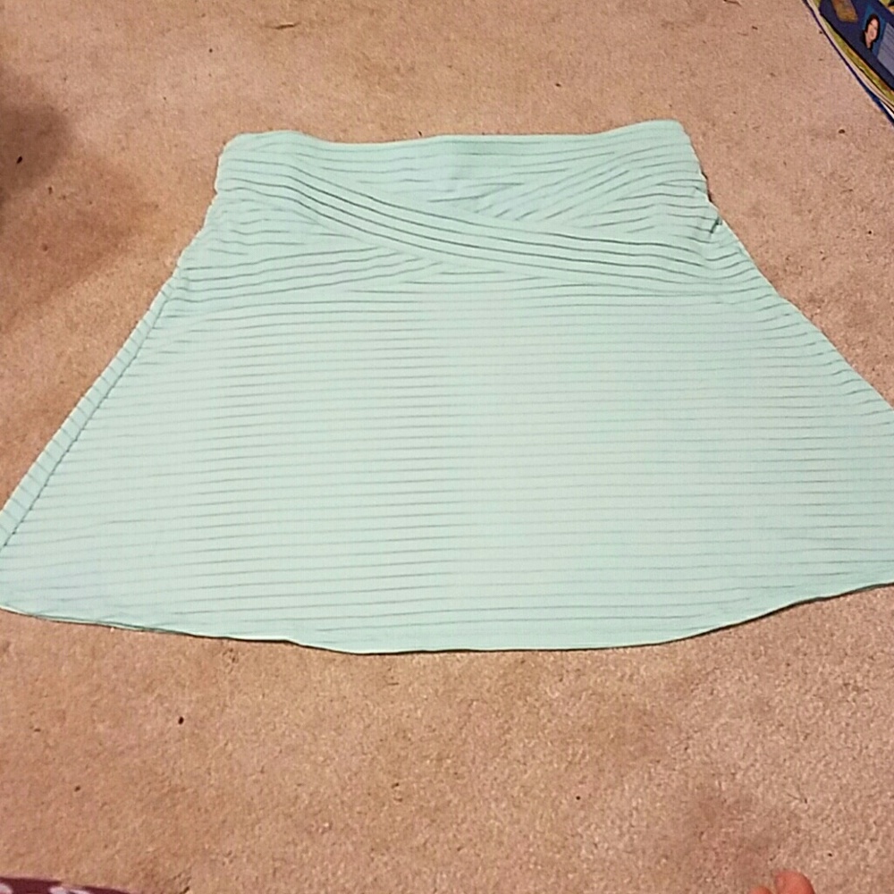 Mint green striped skirt