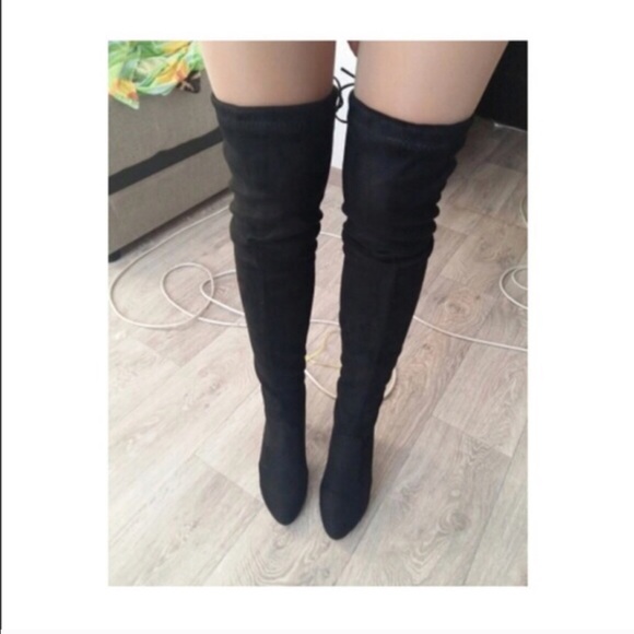 Black Thigh High Boots - Picture 3 of 7