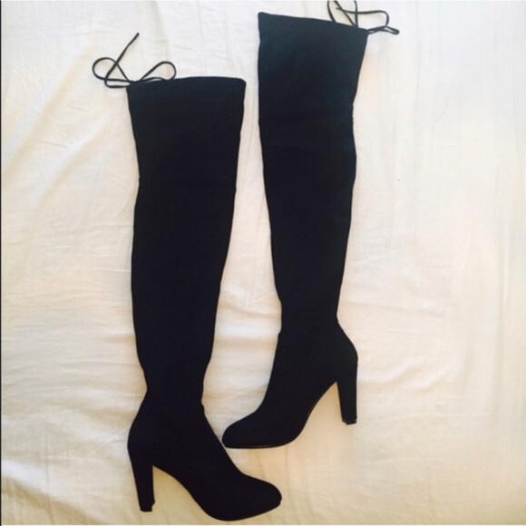 Black Thigh High Boots - Picture 4 of 7