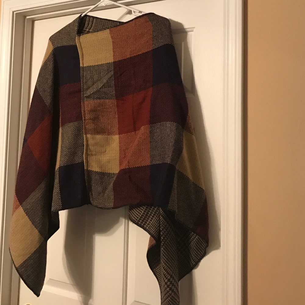 One Size Plaid Poncho