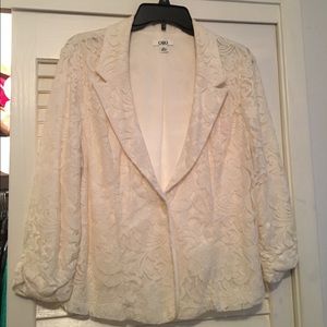 Cream lace blazer