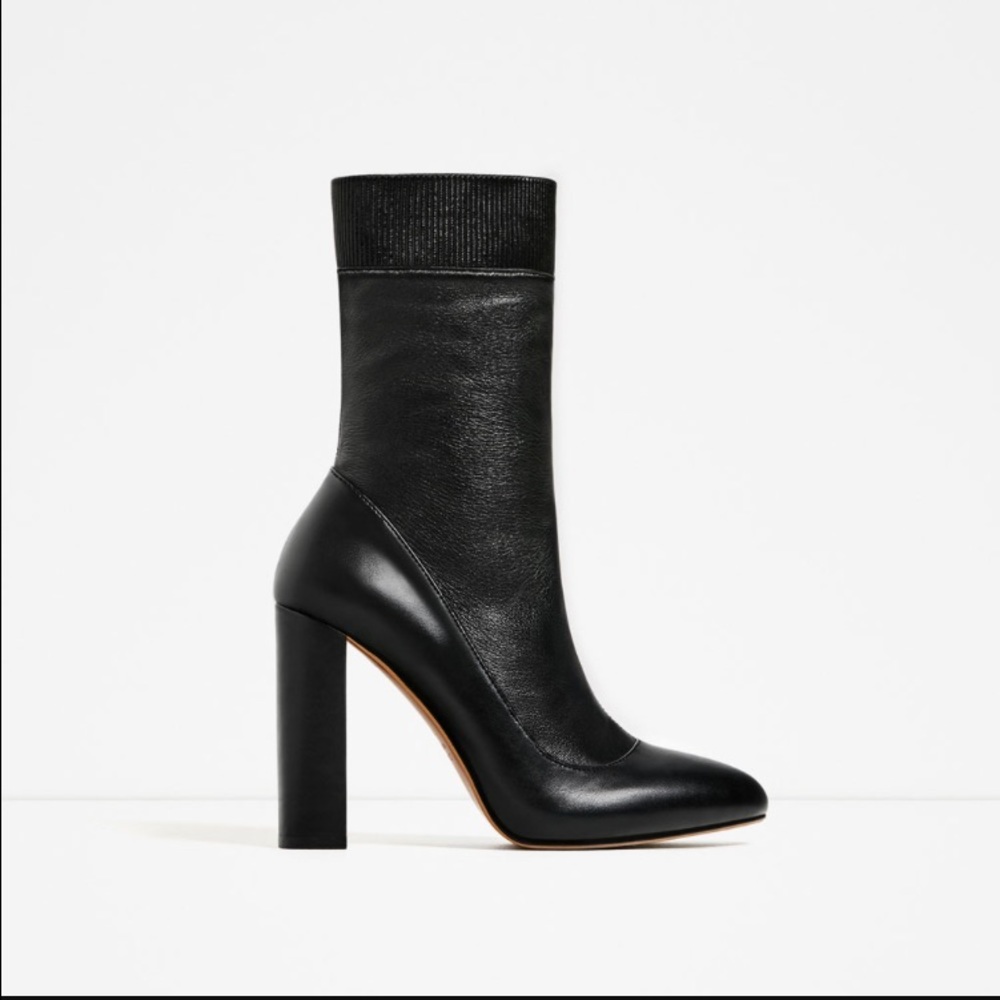 Zara Stretch Leather Ankle Boot
