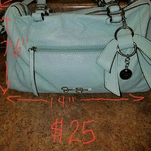 Jessica Simpson Aqua  purse w/Leopard print lining
