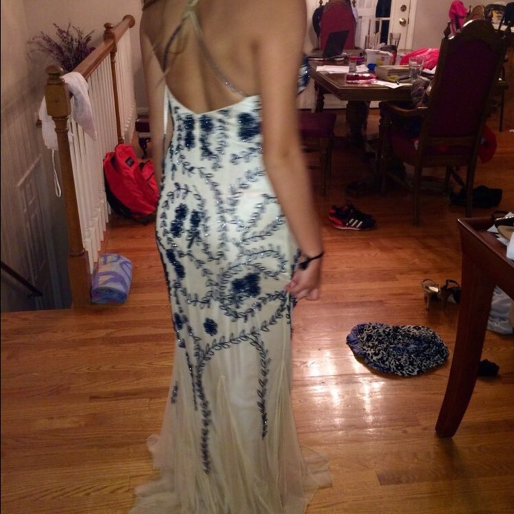 Tan and Blue prom dress!