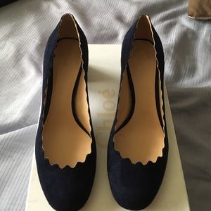 Chloe Lauren Scalloped Navy shoes