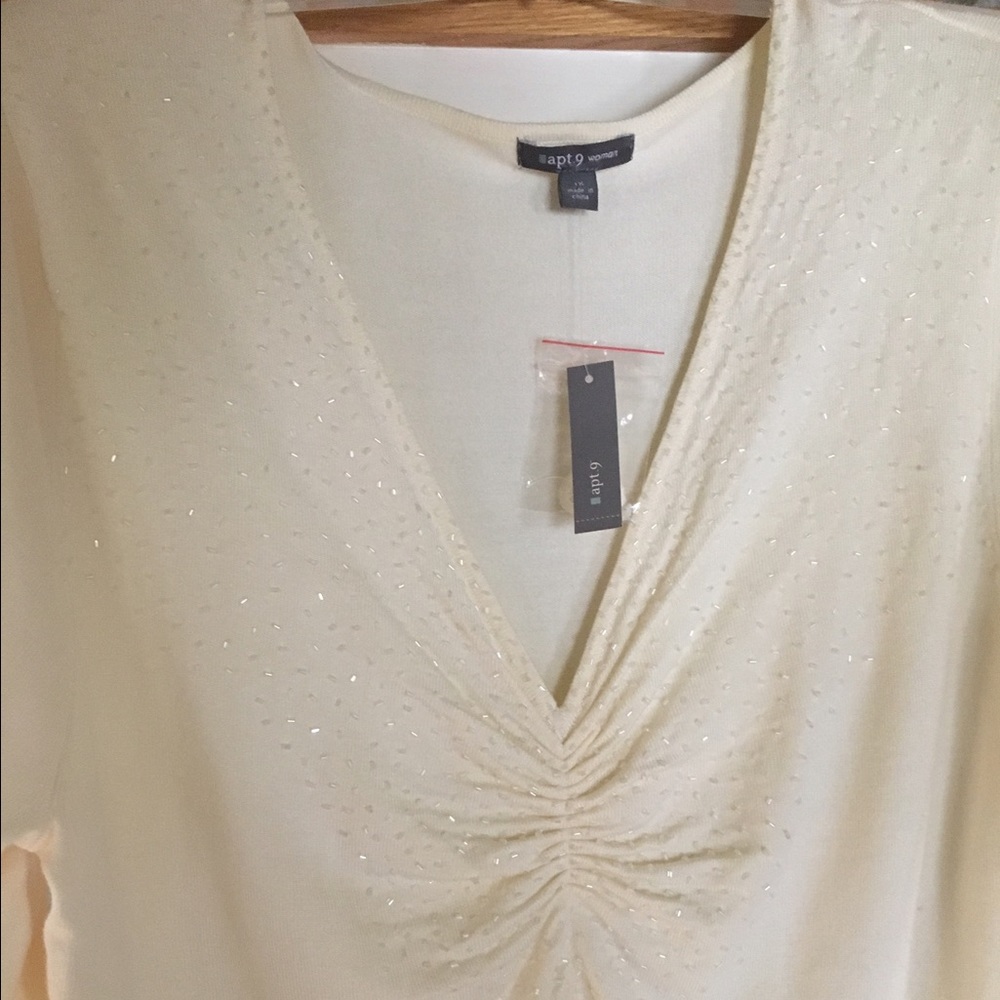 NWT winter white beaded sweater