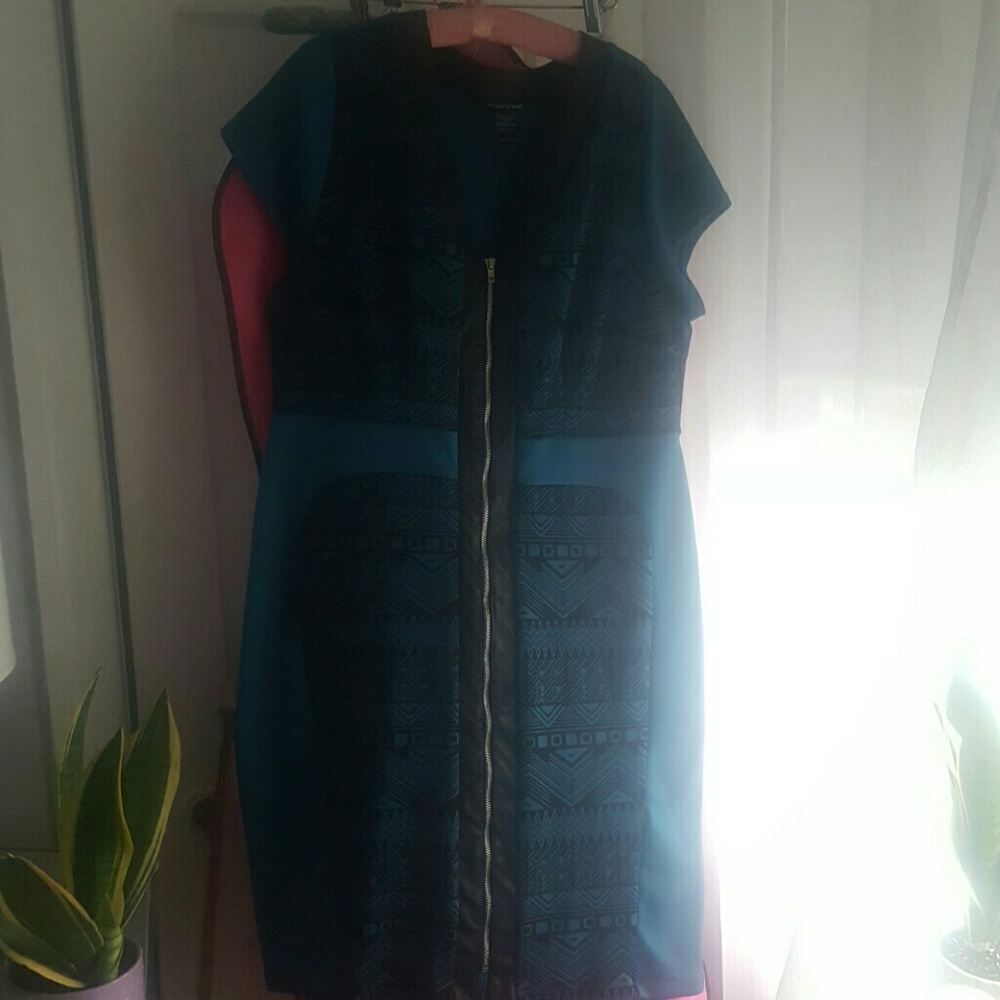 Fitted zipper front dress.