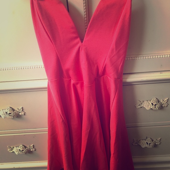 Deep V red dress with boning size M - Picture 1 of 1