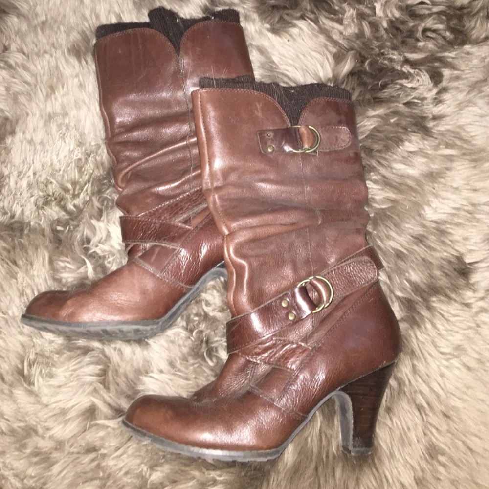 Slouchy Aldo boots with removable "boot sock"