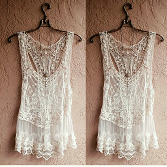 Crochet sweater blouse beach bikinis cover openwor - Picture 2 of 2