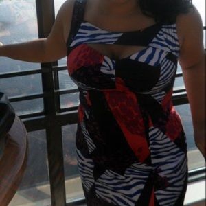 Multicolored, cut out dress