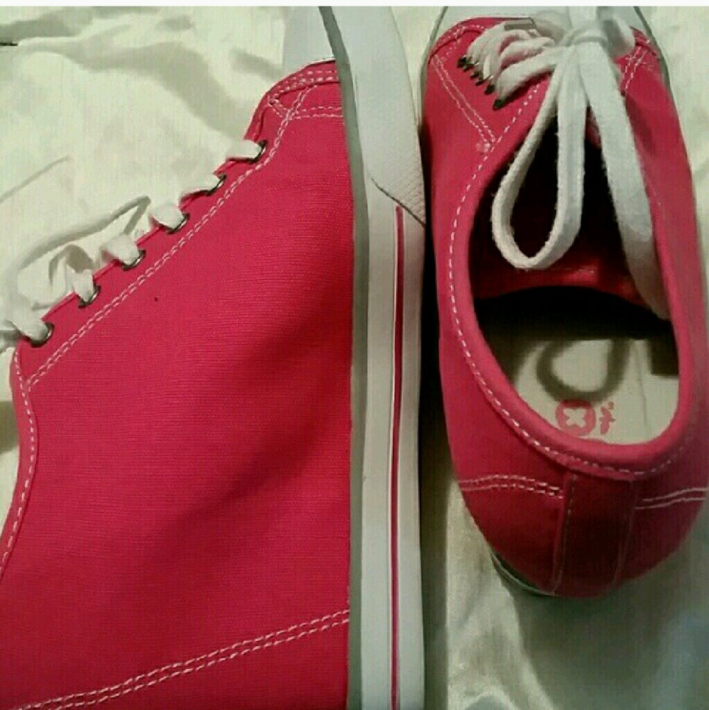 Pink high heel sneakers