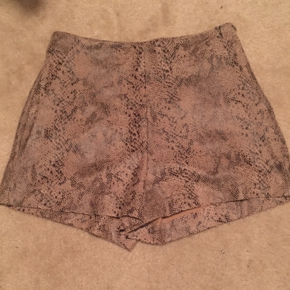 Zara snakeskin shorts