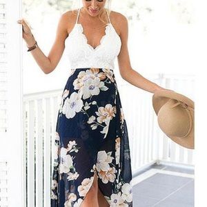 NEW Lace Top Floral Maxi Dress