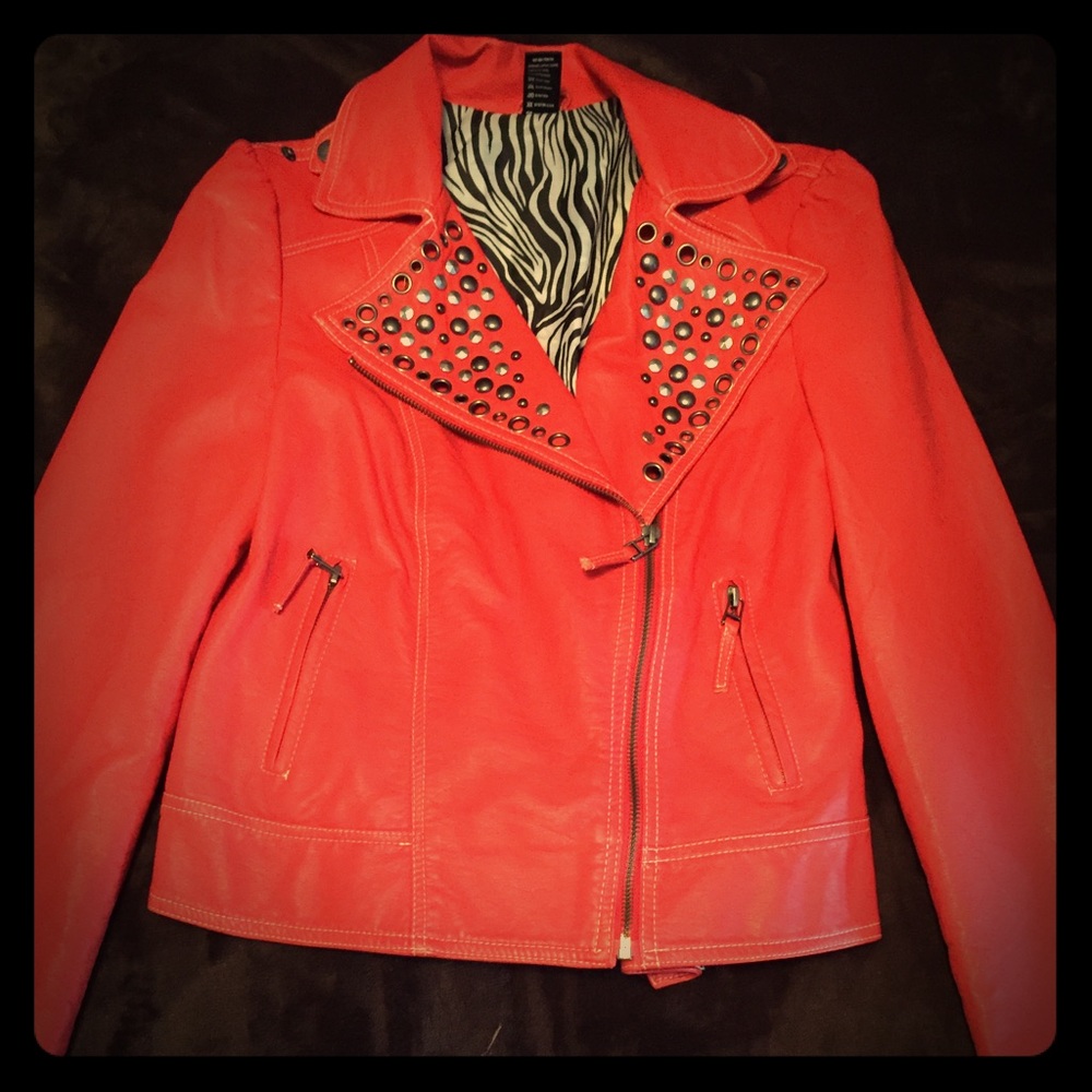 Red leather jacket