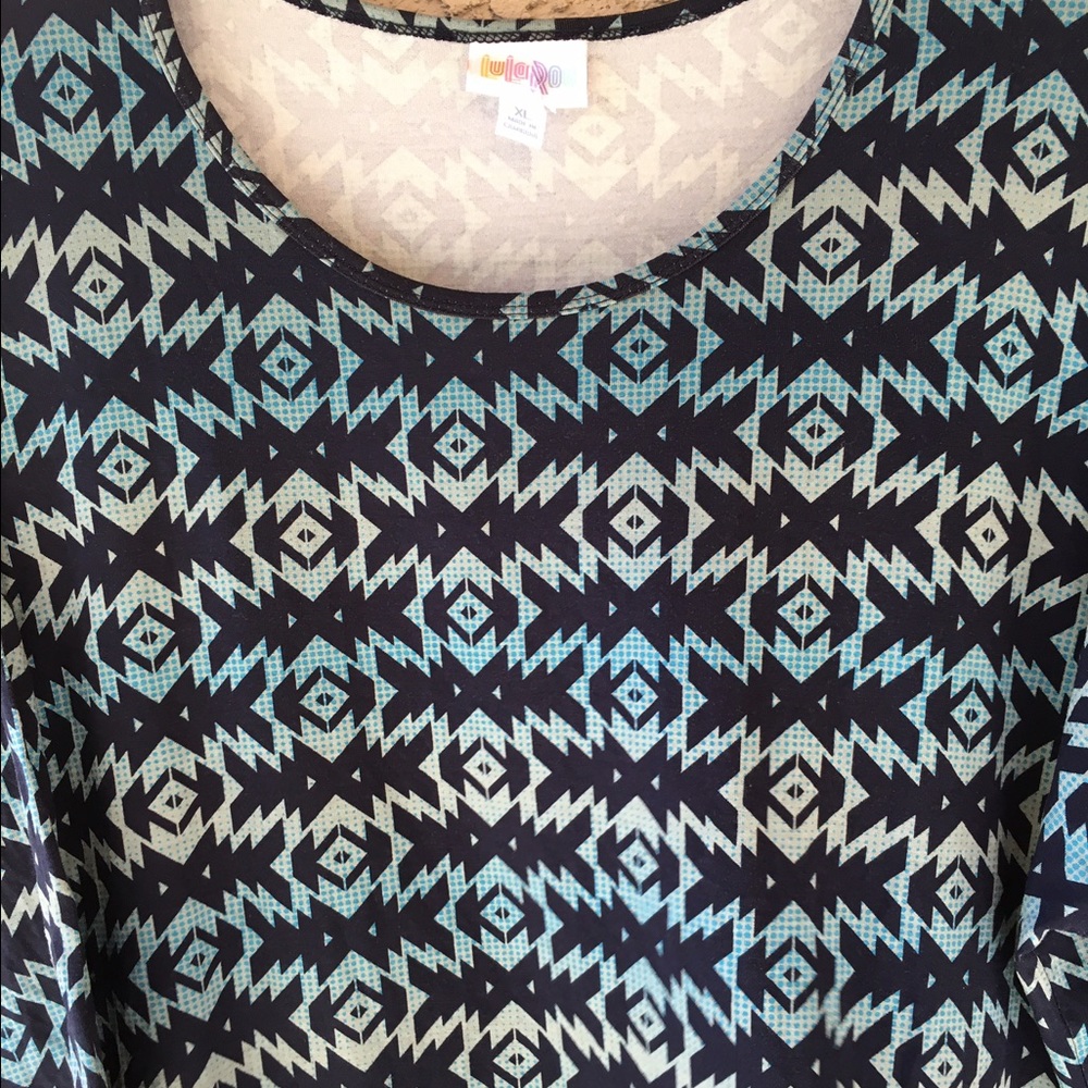 Lularoe Irma Geometric Blue Tunic XL X Large