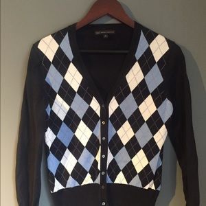 Brooks Brothers 346 women's Medium argyle cardigan