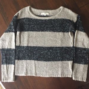 LOFT Sweater Light & Dark Grays W/ Sequins Size S