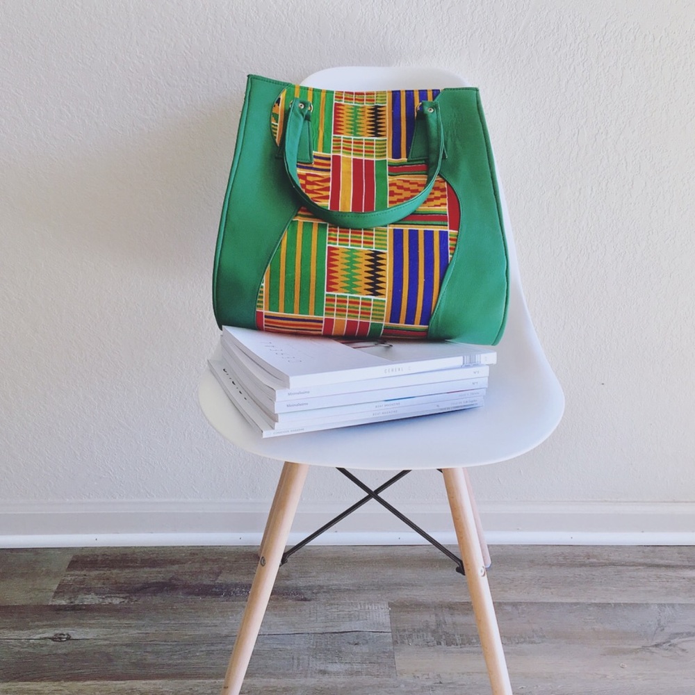 Kente leather bag