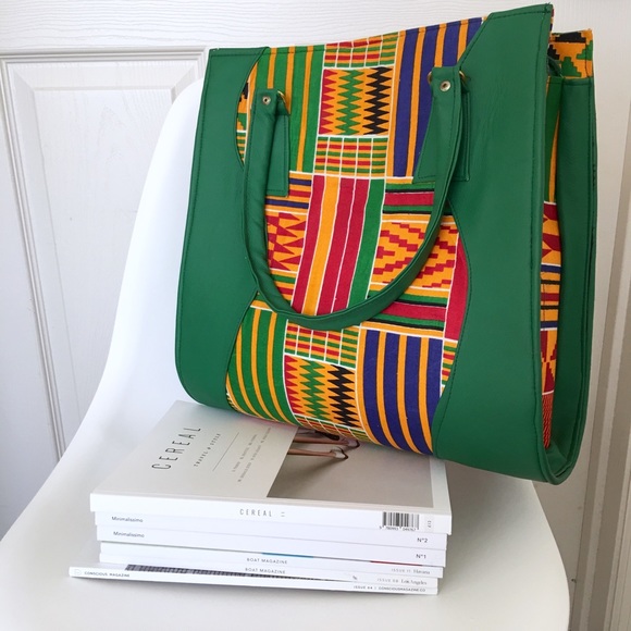 Kente leather bag - Picture 2 of 4