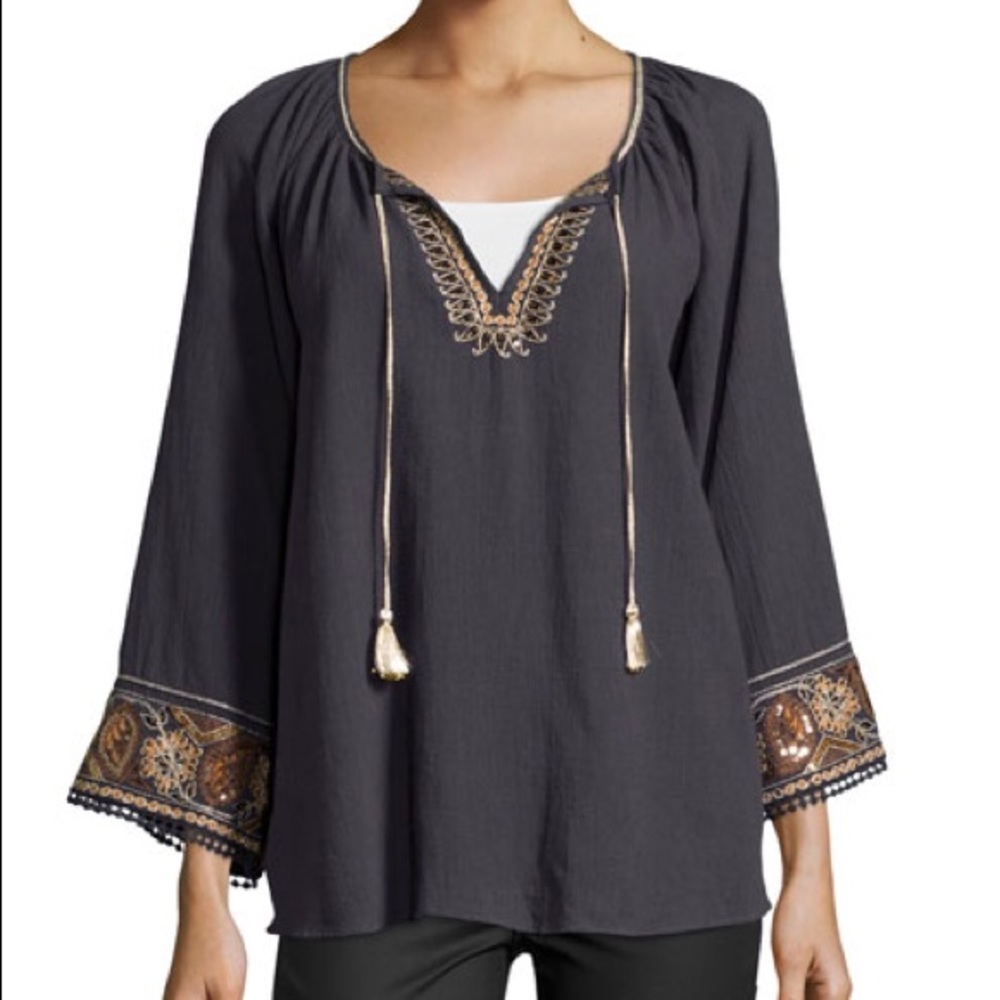 Calypso St Barth embellished Gauze Top