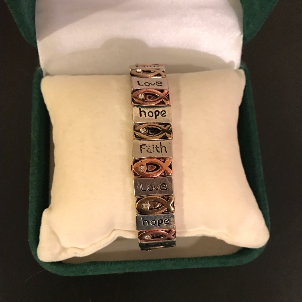 *Faith*Love*Hope* tri color bracelet