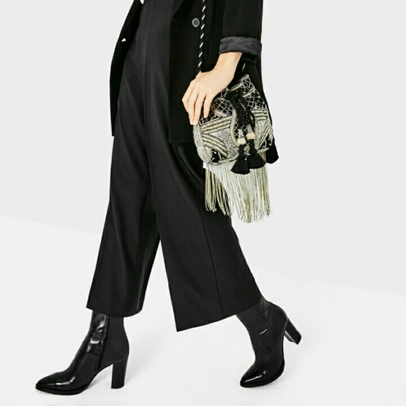 ZARA BEADED FRINGE BUCKET BAG BRAND NEW - Picture 4 of 8