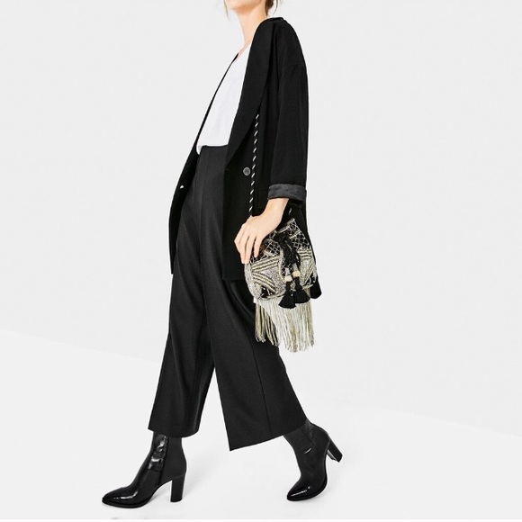 ZARA BEADED FRINGE BUCKET BAG BRAND NEW - Picture 7 of 8